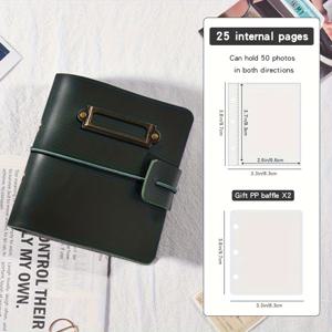 TEMU 빈티지 PU 가죽 포켓 미니 3인치 사진 앨범 - 인스턴트 필름, 미니 사진, 카드, 스타 카드, 콜렉터블 수납용 - 포켓이 있는 삼링 바인더, 크리스마스 선물