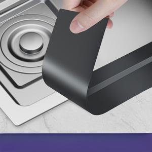 TEMU 50mm 폭 주방 누수 방지 테이프, 주방 싱크대, 조리대 및 욕실 변기 모서리 밀봉에 적합, 화이트, 블랙, 실버 색상으로 제공