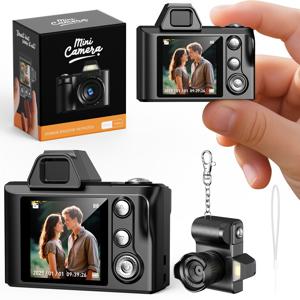 TEMU 휴대용 디지털 카메라 | 1080P HD 자동 플래시, 4배 줌, 내장 저장 공간, 내구성 좋은 블랙 플라스틱, 필터 4개 포함 (노란색/파란색/빨간색/흰색), 여행 Vlog 및 사진 애호가에게 적합