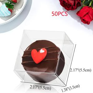 TEMU 50개입 투명 플라스틱 마카롱 박스, 미니 캔디/케이크/초콜릿 스낵용 개별 포장