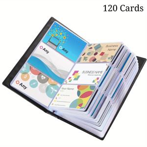 TEMU 휴대용 카드 정리함, 두꺼운 블랙 PVC 소재, 남성, 여성 및 비즈니스 전문가용. 모든 종류의 명함에 적합 - 내구성 있는 명함 홀더