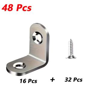 TEMU 48개입 고강도 스테인리스 스틸 L자 브래킷 세트 (나사 포함) | 나무 가구, 테이블 & 의자용 - 내구성 & 녹 방지 - 프로젝트 & 가구 수리에 적합 - 주택 소유자 & 매니아를 위한 훌륭한 선물
