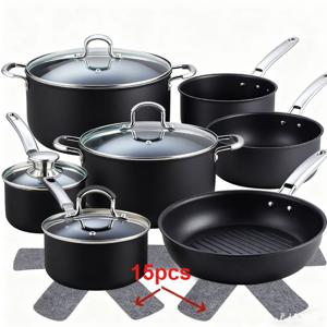 TEMU 15개입 헤비듀티 펠트 냄비 팬 보호 패드 - 다층 내열 코스터 & 트리벳, 조리기구, 유리제품, 베이킹 트레이, 냄비/팬용 - 스틱방지, 스크래치방지 주방 패드, 논스틱 표면, 아이템, 베이킹 시트용