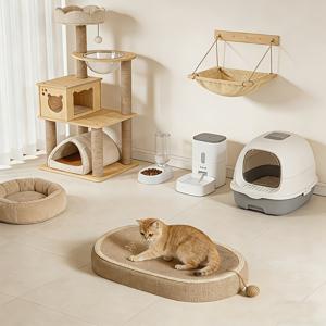 TEMU 초대형 타원형 고양이 스크래칭 보드 (스크래칭 볼 포함), 튼튼하고 보풀 방지 스크래칭 욕조, 고양이를 혼자 즐겁게 해주는 장난감, 안정적이고 미끄럼 방지, 공간 절약, 다가구 가정에 적합