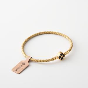 TEMU BLKSMTH 럭셔리 클래식 클로버 여성 팔찌 | 정품 가죽, 18K 금도금, 파티 및 뮤직 페스티벌에 적합