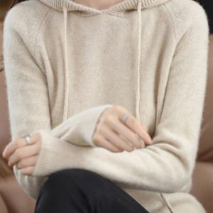 TEMU 여성 추동 후드 골지 긴팔 캐주얼 통근 트렌디한 루즈핏 캐주얼 데일리 니트 티셔츠 상의 SLIM GIRL 슬림소녀