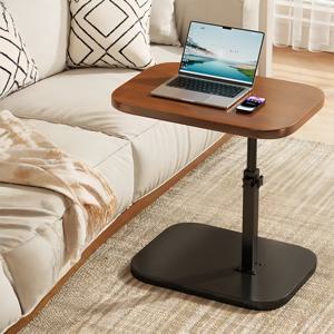 TEMU [국내발송] C형 소파 사이드 테이블,메탈 프레임과 파인우드 탑의 조절 가능한 높이 공간 절약 소파 커피 테이블, 침실, 거실,내구성 있고 견고한 리프트탑 테이블, 키친 사이드 테이블, 현대적인 거실용 커피 테이블, 거실용 사이드 테이블, 침실용 사이드 테이블|소파