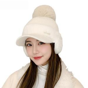 TEMU 여성 골프모자 패치워크귀달이 토끼털 방한모-블랙/핑크/화이트/브라운