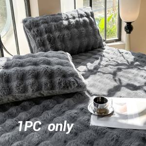 TEMU 토끼 인형 베개 커버 1/2개 세트, 부드럽고 따뜻한 푹신한 긴털 베갯잇, 침구용 장식 베개 커버, 48X74 Cm