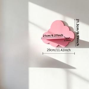 TEMU 1개 노르딕 스타일 구름 벽선반, 나무 벽 장식 선반, 스타일 스터디룸, 거실 수납 선반, 다기능 수납 선반