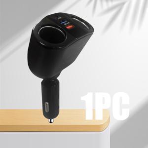 TEMU 듀얼 USB+Type-C 디지털 디스플레이 차량용 충전기, 폰 어댑터, 멀티 고속 충전 지원, 다기능 확장형 차량용 충전기, 고속 충전, 차량 충전, 여행 필수품, 디지털 디스플레이 충전기, 내구성 구조