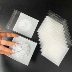 TEMU 핑크색 사각 선물 포장용 OPP 지퍼백 100개 세트 - 귀여운 리본 프린트 기념품 밀봉 백, 대량 결혼식 장식