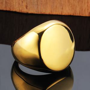 TEMU 남성용 스타일리시하고 트렌디한 타원형 스테인리스 스틸 반지 1개