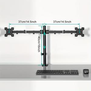 TEMU 듀얼 디스플레이용 듀얼 암 모니터 스탠드, 최대 22파운드까지 지지 가능, 360° 조절 기능, 13~32인치 컴퓨터 모니터에 적합.|모니터받침대