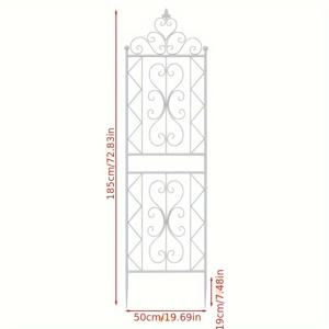 TEMU 장미 & 클레마티스용 철제 아트 가든 트렐리스 - 우아한 야외 등반 식물 지지대, 장식 스크롤워크 디자인, 내구성 있는 메탈 펜스, 정원 및 마당 장식용, 날씨에 강한 소재, 정원 애호가를 위한 장식 스크롤워크