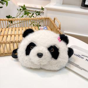 TEMU 1개 [귀여운 판다 지갑] 귀여운 판다 디자인 크로스바디 지갑 | 부드러운 플러시, 조절 가능한 스트랩, 지퍼 잠금 | 생일, 휴일 & 판다 애호가를 위한 독특한 패션 액세서리