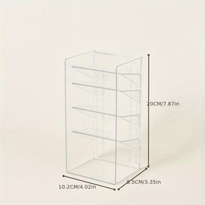 TEMU 투명 아크릴 화장품 정리함 - 조절 가능한 칸막이, 세면대, 화장대, 책상용 공간절약형 디자인 - 립스틱, 브러쉬, 제품용 투명 플라스틱 정리함 - 컴팩트 향수 정리함