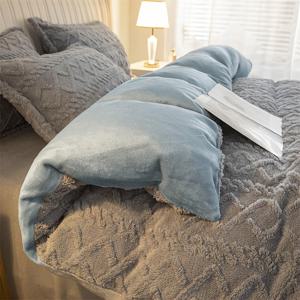 TEMU 1개 따뜻한 럭셔리 울트라 소프트 타프타 벨벳 두꺼운 이불 커버, 통기성 좋고 포근한 플리스 침구, 베개 삽입물 또는 케이스 미포함, 다양한 사이즈와 색상, 세탁기 사용 가능, 가을/겨울용 모던 기하학 패턴|베개커버|이불