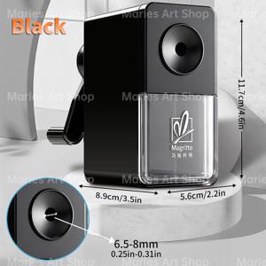 TEMU 1개 마그리트 수동 손잡이 연필깎이, 5단계 조절 설정 & 휴대용 디자인 - 강력한 손잡이 메커니즘, 색연필, 그라파이트, 메이크업 연필용 - 전문가용, 취미, 사무실, 선물용