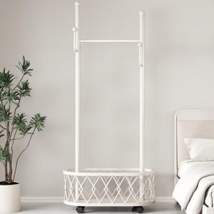 TEMU KURUA 이동식 철제 스탠드 옷걸이 행거