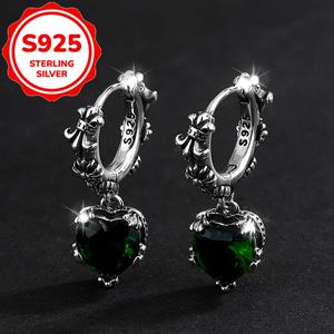 TEMU 2개 세트 여성 패션 스터드 귀걸이, 빈티지 디스트레스드 스털링 실버 컬러풀 하트 아이리스 꽃 귀걸이, 트렌디한 니치 하이엔드 디자인 귀걸이, 베스트 프렌드 선물, 파티 선물, 데일리 커뮤트, 발렌타인데이, 크리스마스, 파티, 연회, 가을 겨울 착용