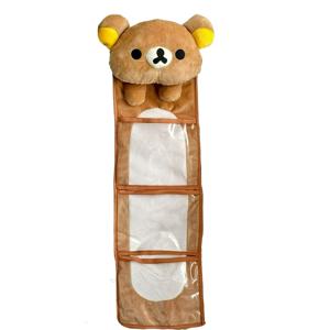 TEMU 일본 곰돌이 벽걸이 수납 가방 | 패브릭, 대용량, 다용도, 문 뒤 걸이형, 중고등학교 기숙사용 귀여운 만화 디자인|가방