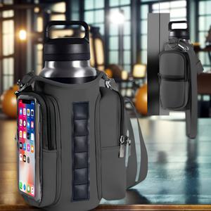 TEMU 회색 남녀공용 자석 헬스백, 조절식 어깨끈, 업그레이드된 자석 파우치, 사무용 물병 홀더 포함. 여행, 직장, 스포츠용 및 주머니가 있는 물병 슬링백으로 적합. 자석 물병 홀더가 있는 자석 헬스백 컴패니언은 헬스장, 여행, 직장, 스포츠에 이상적입니다