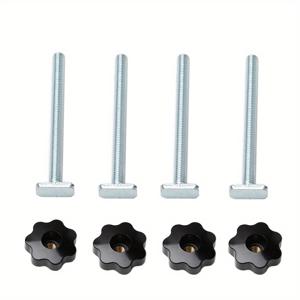 TEMU 테이블 톱 라우터 슈트 레일 DIY 목공 벤치 도구용 핸들 T-슬롯 슬라이더 마이터 T-트랙 지그 스크류 고정장치 M8x100mm