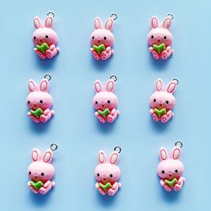 TEMU 9개 귀여운 핑크 토끼 레진 공예 액세서리 | 목걸이, 귀걸이, 팔찌, 헤어 클립, 가방 참을 위한 다용도 주얼리 참 - 크리스마스, 할로윈, 발렌타인데이, 어버이날, 생일 선물로 완벽