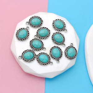 TEMU 10개 세트 소규모 비즈니스 용품 아연 합금 도금 스타일 앤티크 실버 블루 아이 펜던트 DIY 주얼리 만들기용 목걸이/귀걸이 펜던트