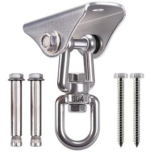 TEMU 스테인리스 스틸 그네 걸이, 360° 헤비 듀티 회전 해먹 후크, 콘크리트 및 나무 놀이터 세트, 현관, 실내 및 실외 좌석, 요가 및 헬스장에 적합.