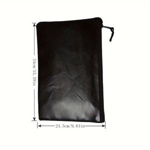 TEMU 방화 지갑 | 지퍼 잠금 및 포켓이 있는 방염 문서 파일 파우치, 섬유 소재