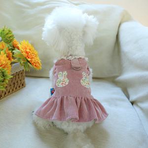 TEMU 귀여운 핑크 토끼 모양 강아지 원피스, 포메라니안, , 고양이에게 적합, 공주 스타일의 애완동물 옷