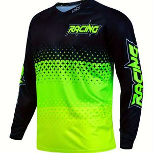 TEMU 다운힐, 속건성 의류 및 산악 자전거 장비용 레이싱 긴팔 사이클링 티셔츠