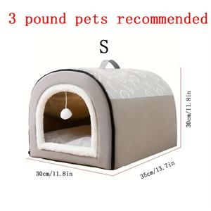 TEMU 모든 계절을 위한 개 및 고양이용 아늑한, 세탁 가능한, 따뜻한 쉼터 - 재미있는 