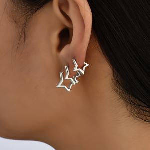 TEMU 6개 세트 심플 구리 별 스터드 귀걸이, 여성 휴가 데이트 선물