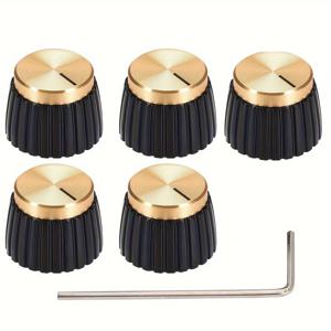 TEMU DAIERTEK 6.35mm 솔리드 노브 세트 - 전기 기타용 - 렌치 포함 5개의 노브