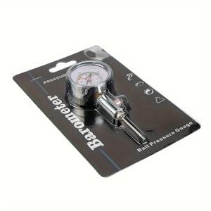 TEMU 스포츠 공 압력 측정용 다이얼 압력 게이지. 축구공, 농구공, 배구공의 압력을 측정하기에 적합하며, 보호 커버가 있는 금속 케이스가 특징이며 배터리는 없습니다.