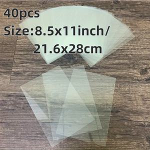 TEMU 40개 투명 PVC 플라스틱 시트 - 스크랩북 & 셰이커 카드에 완벽, 내구성 있는 4.3x6.3