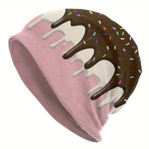 TEMU 남성용 멜팅 콘 비니 모자 - 귀여운 스키용 리얼리틱 멜팅 디자인, 스키, 의상 및 테마 파티를 위한 캐주얼 겨울 액세서리 (남녀공용 스타일)