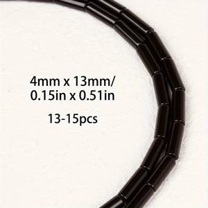 TEMU 4*13mm/13-15개 천연석 튜브 비즈, 긴 원통형 루스 비즈 스트랜드 - 주얼리 제작 팔찌, 목걸이 및 귀걸이 추가용 - 잊을 수 없는 시크 선물 아이디어