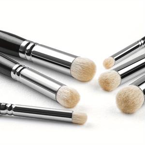 TEMU 6피스 미니어처 페인트 브러시 세트 - 염소털 드라이 브러시 모델 페인팅용, 스케일 모델 및 미니어처용 돔형 드라이브러시 키트, 나무 손잡이 공예 도구