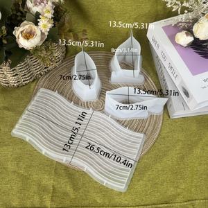 TEMU 4개 세트 바디 씽커 실리콘 몰드 DIY 캔들, 웨이브 아치 콘크리트 보관 트레이 & 석고 디스플레이 - 예술적 레진 주조 키트