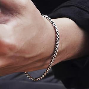 TEMU 1개 남성용 패션 브레이슬릿, 4mm 실버 티타늄 스테인리스 체인, 세탁 가능 및 변색 방지, 고품질 저자극성 주얼리 선물