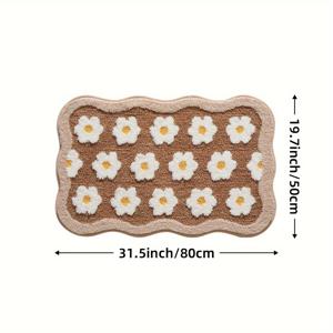 TEMU DAJIANG 미끄럼 방지 욕실 매트 - 초대형 목욕 러그 (15.7x23.6인치 또는 19.7x31.5인치), 강력한 TPR 백킹, 기계 세탁 가능, 샤워용 부드러운 폴리에스터 표면, 욕조 및 싱크대용 - 홈 데코를 위한 이상적인 크리스마스 선물, 꽃무늬 패턴, 내구성 있는 구조, 휴일 쇼퍼를 위한 다이아이 목욕 매트, 욕실 액세서리