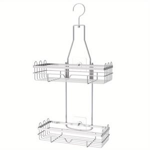 TEMU 싱글 샤워 선반, 2단 부식 방지 스테인리스 스틸 샤워 정리대, 드릴 불필요 샤워 수납, 욕실 추가 용품, 선물, 샤워 캐디