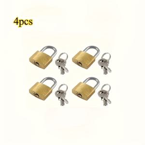 TEMU 12개 열쇠가 있는 4개 미니 자물쇠, 20mm - 보관 캐비닛, 차고 U-락, 및 공구함용 튼튼한 금속 자물쇠 - 방수 및 방범 보안