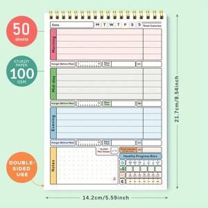 TEMU 52장 양면 식품 다이어리 & 레시피 플래너 노트북 - 목표 추적기와 함께하는 주간 식사 정리함, 동기부여 디자인, 모든 다이어트 호환, 항상 자신을 믿으세요