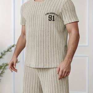 TEMU 남성용 캐주얼 파자마 세트 - 