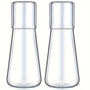 TEMU 투명 침대 옆 물병 2개 세트 (텀블러 포함), 27Oz 용량, 야간 조명대, 욕실, 구강 세정, 사무실 음료, 대용량 냉온수 물병, 주스 및 차 병 (컵 포함)